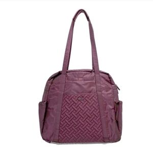 Lug Sprinter Tote Bag Weekender Travel Nylon RFID Protected In Shimmer Wine